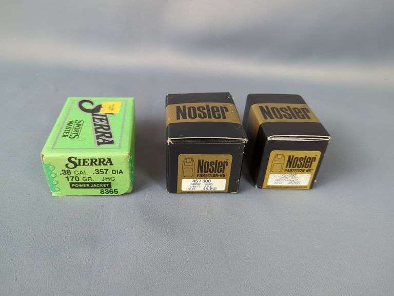 Nosler .45 Cal 300 Grain Bullets, Nosler .45 Cal 260 Grain Bullets, And Sierra .38 Cal 170 Grain Bullets, Total Approx Qty 200 image