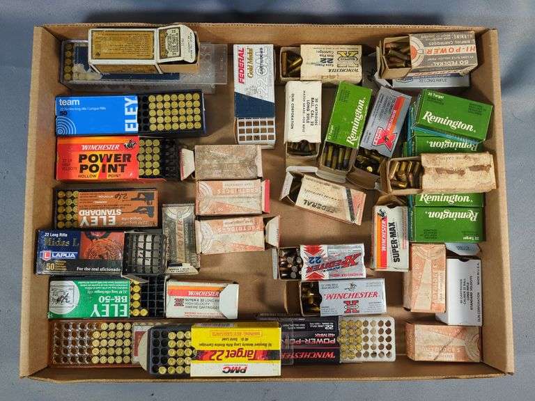 .22 Short, .22 Target, And .22 LR Ammo Assortment, Brands Include Winchester, Remington, Wolf, Federal, And More, Approx 1,465 Rds, Local Pickup Only image