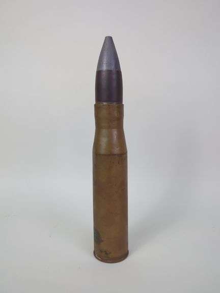 1942 37MM M17 Deactivated Artillery Shell, 12" H x 2" Base Diameter image