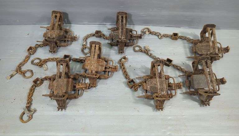 North Woods #3 Square Jaw Coil Spring Foothold Animal Traps, Qty 7 image