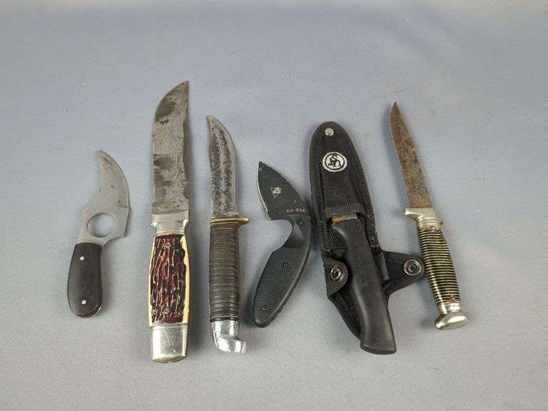 Fixed Blade Knives, Various Styles And Blade Lengths, Qty 6 image