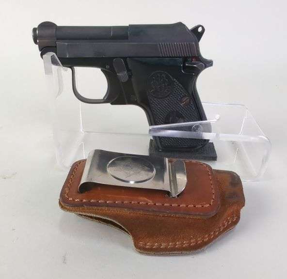 Beretta 950BS .25 Auto Pistol SN# BU28382V, Leather Holster image