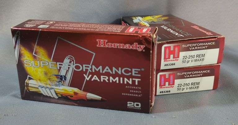 Hornady 22-250 REM Ammo, Approx 60 Rounds, Local Pickup Only image