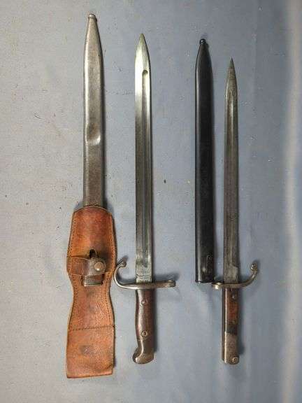Brazilian M1908/34 And 1909 Mauser Bayonets, Both In Scabbards, One Has Frog image