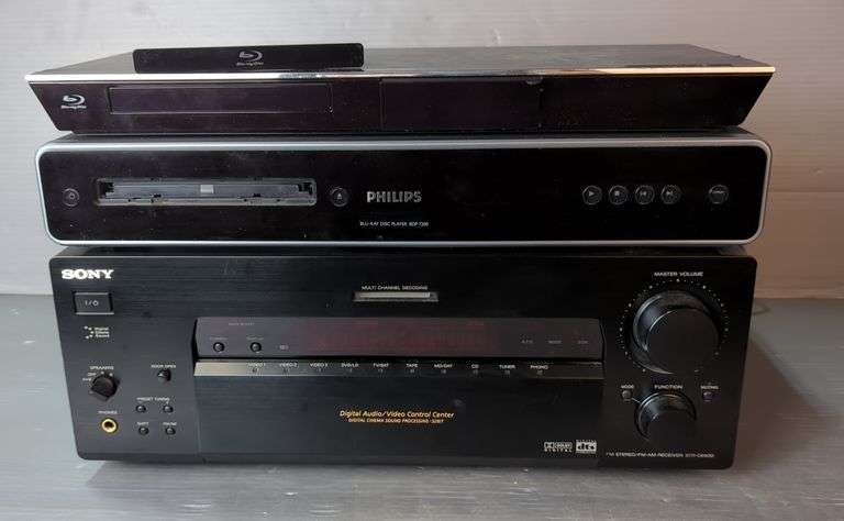 Panasonic Blu-Ray Disc Player, Philips Blu-Ray Disc Player, And Sony Digital Audio/Video Control Center
