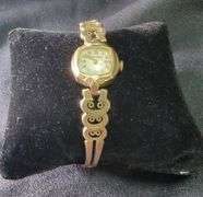 Gold-Tone Ladies Bulova Wrist Watch with Decorative Band