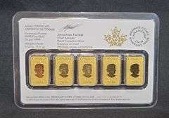 2016 Royal Canadian Mint 1/10 oz Gold Legal Tender $25 5-Bar Set, .9999 Fine Gold
