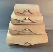 Graduated Soft Bamboo Wood Storage Boxes