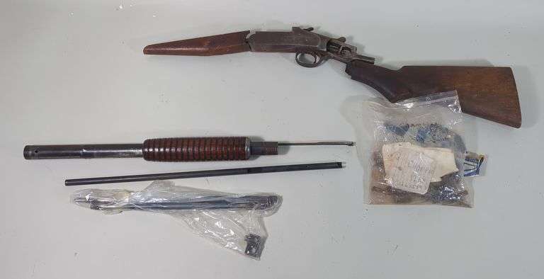Iver Johnson Champion 12 ga Shotgun Receivers, Qty 2 SN# 27084 And 83254, One Is Receiver, Stock, Foregrip, And Parts Only image