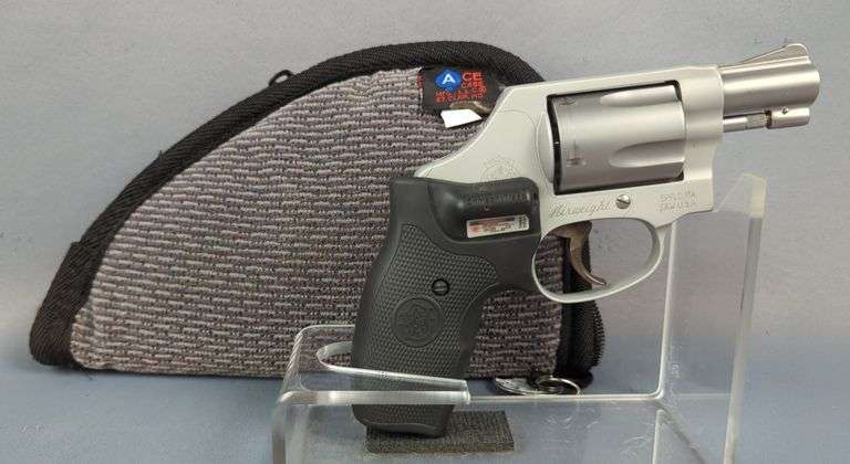 Smith & Wesson Airweight Model 637-2 .38 S&W Spl+P 5-Shot Revolver SN# DCT2569, Crimson Trace Laser Built Into Grip, In Soft Case image