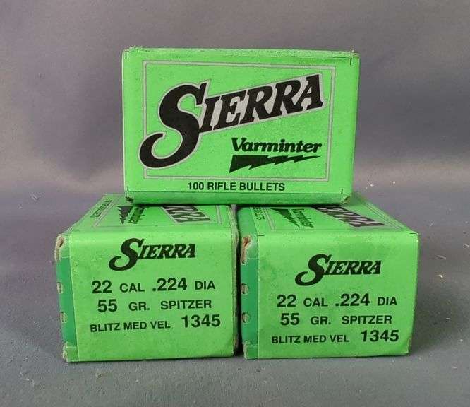 Sierra .22 Cal 55 Grain Spitzer Bullets, Approx Qty 300 image