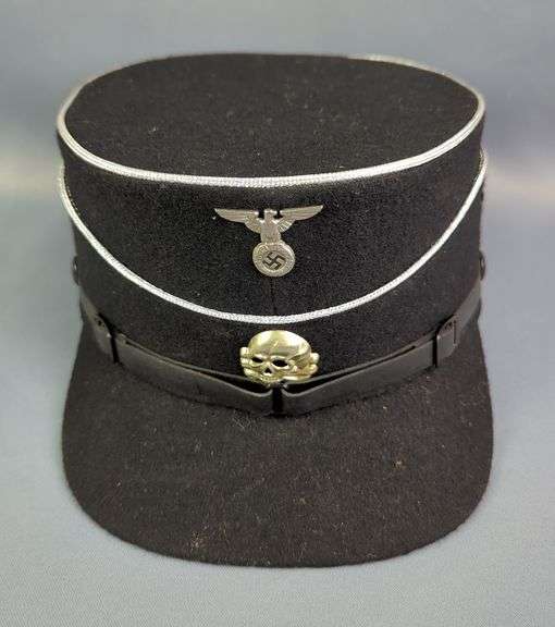 World War II German SS Officer's Kepi With Silver Tresse image