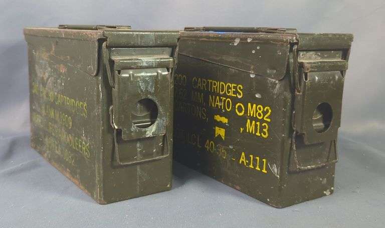 Metal Ammo Cans, Qty 2, 7" X 11" X 4" image