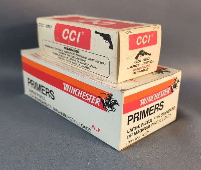 Winchester Large Pistol No. WLP Primers, Approx Qty 950, And CCI Large Pistol Magnum No. 350 Primers, Approx Qty 898, Local Pickup Only image