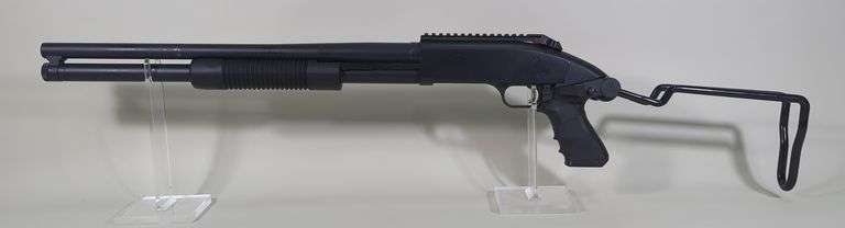 Mossberg 500A 12 ga Pump Action Shotgun SN# R173256, Overfold Stock image