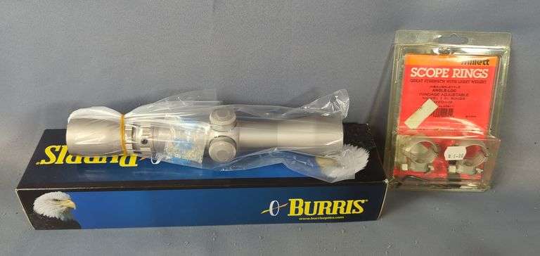 Burris 2x-7x 32mm Scope No. KHP120086 With Paperwork And Original Box, And Millett Scope Rings image