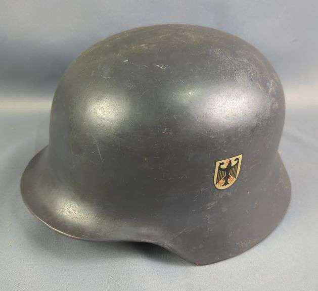 West German Stahhelm M1943 Helmet, BGS Sticker (Federal Border Guard Of West Germany) image