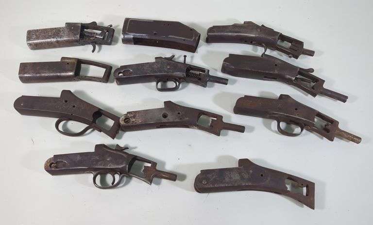 12 ga Shotgun Receivers, Qty 11, Brands Include Columbia, Volunteer Arms Co. Winchester, Mass Arms, Essex Gun Works, Armory Gun Co, Montgomery Wards, And More, See Description For SN#s image