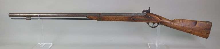 Neifse (Neisse) Prussian Unknown Cal  Black Powder Percussion Shotgun SN# 6461, .71" Smooth Bore Barrel, Approx 32" Bbl, Operational Lock, Barrel And Buttplate Marked 1820, Band Marked 32, Brass Guard, Stock Has Been Engraved, image