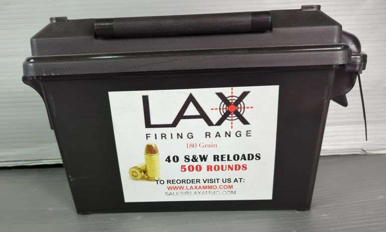 LAX Firing Range 40 S&W Reloads, Approx 500 Rds, In Plastic Ammo Can, Local Pickup Only image