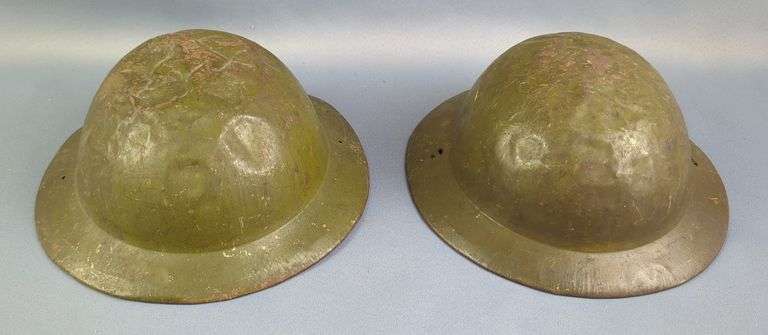 World War 2 British Brodie Helmets, Qty 2 image