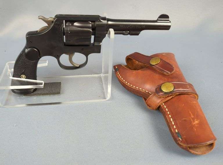 Smith & Wesson Regulation Police .38 S&W 5-Shot Revolver SN# 41750, 4" Bbl, 5 Screw I-Frame, In Brauer Bros Leather Holster image