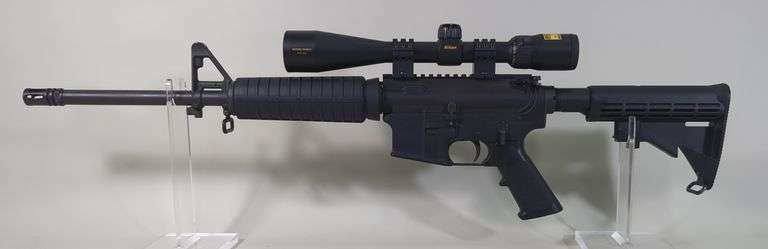 Colt Defense M4 Carbine 5.56 Nato Rifle SN# LE489804, Adjustable Stock, Nikon Active Target Special 4-12x40 Scope With Active Target BDC Reticle, 1:7 Twist, No Mag image