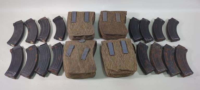 AK Metal Mags, Qty 16, In Quad Mag Pouches, Qty 4 image