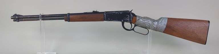 West Germany/ Ithica 72 Saddle Gun .22 LR Lever Action Rifle SN# 720, Serial Number Is Partial, Other Part Is Obscured, Butt Stock Possibly Cracked, Feed Tube Plunger Missing image