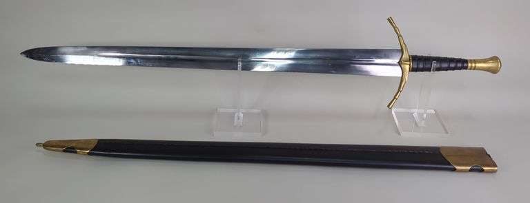 Mercenary Sword With 31" Blade, Engraved Blade, In Scabbard image