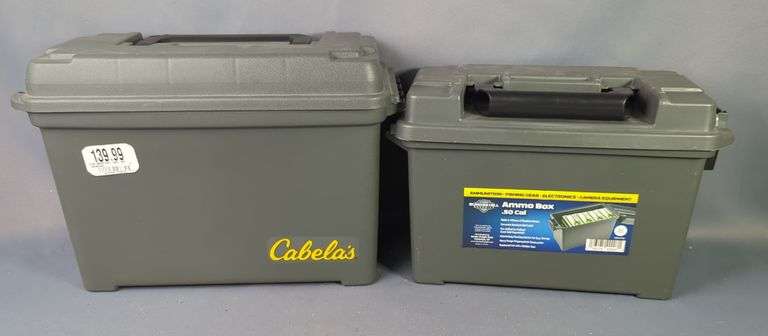 Bunkerhill Plastic Ammo Can, 9" x 6" x 12", And Cabela's Plastic Ammo Can, 10" x 14" x 7" image