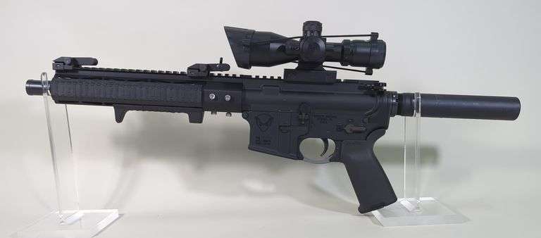 Spike's Tactical ST15 5.56 Nato Pistol SN# 126950, Piney 2.5-10x40 Scope, Red/Green Laser, Flip Up Sights, No Mag image
