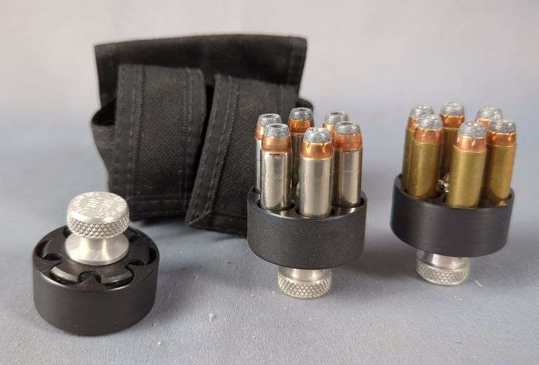 HKS Speedloader Model 586, Qty 3, Federal And Midway .357 Mag Ammo, Approx Qty 12, 2 Loaders In Case, Local Pickup Only image