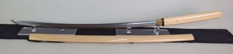Katana With Wood Handle, 27.5" Blade, In Wood Scabbard image