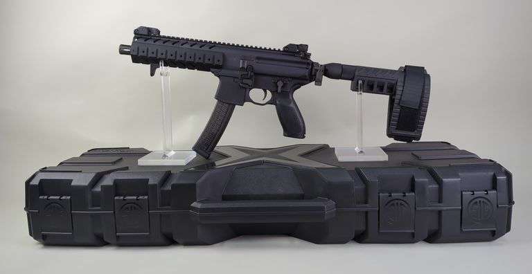 Sig Sauer SigMPX 9mm Pistol SN# 62B010380, Flip Up Peep Sights, Brace, Rail Adaptors, Sling, Paperwork, In Hard Case image