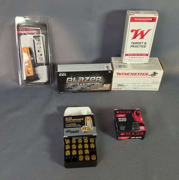 Winchester, Ruger, Blazer, And Sig Sauer .380 Auto Ammo, Approx 237 Rds, And Ruger Mags, Qty 2, Local Pickup Only image