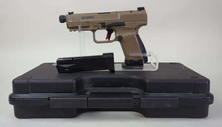 Canik/ Century Arms TP9 Elite Combat 9x19  Pistol SN# T6472-20 BN 08489, Fiber Optic Front Sight, 2 Total Mags, Back Grip, Tool, Brushes, Paperwork, And More, In Hard Case image