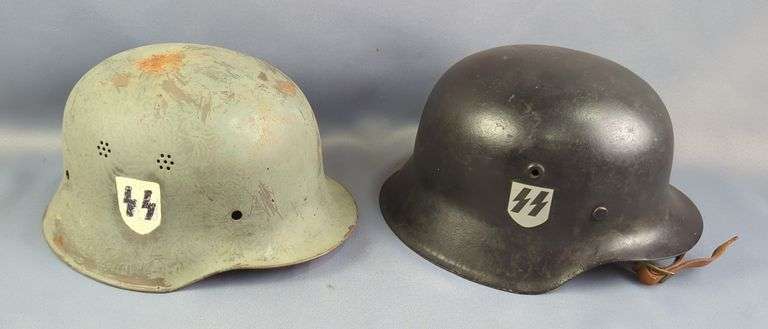 World War 2 Nazi Germany SS Helmets, Qty 2 image