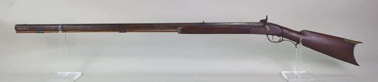 Black Powder Rifle SN# , Octagonal Barrel, Brass Guard, Unknown Cal, Words On Lock And Barrel Are To Worn To Decipher, image