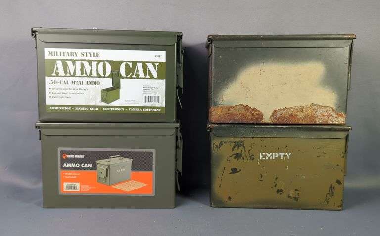 Metal Ammo Cans, Qty 4, 7" x 6" x 11" image