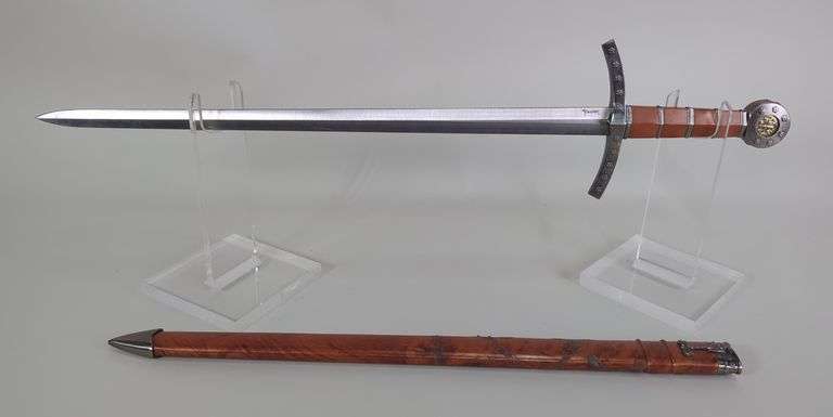 Short Sword With 16.75" Blade, In Brown Scabbard image