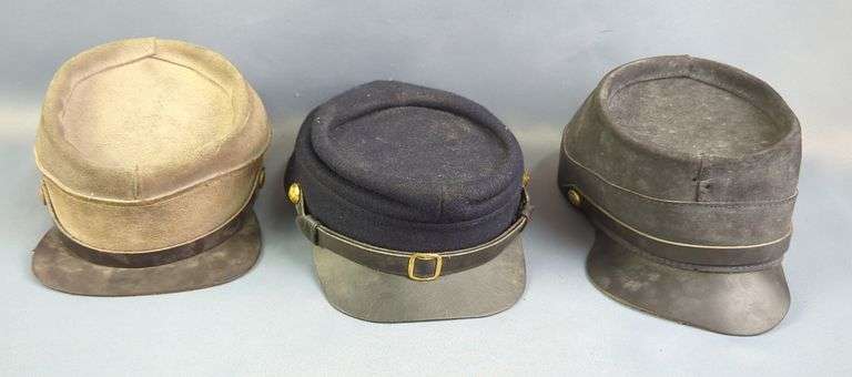 Replica Civila War Kepi Caps, Two Union, One Confederate image