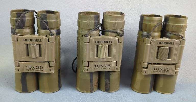 Bushnell 10x25 Camo Binoculars, Qty 3 image
