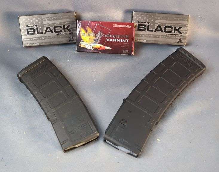 Hornady Black 5.56 Nato, Approx 40 Rds, Hornady Superformance Varmint .223 Rem Ammo, Approx 20 Rds, And PMag 5.56x45 30 Rd And 40 Rd Mags, Local Pickup Only image
