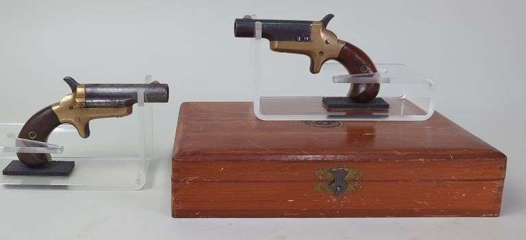 Colt Thuer 3rd Model .41 RF  Derringer Pistols SN# 29020 And 33345, Serial Numbers Are Under Grips, Walnut Grips, In Display Box image