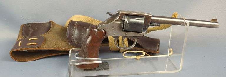 Iver Johnson Target Sealed 8 .22 LR 8-Shot Revolver SN# M17431, Cylinder Does Not Advance After Firing, In Leather Drop Leg Holster image