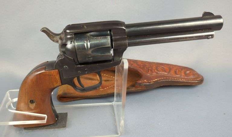 Colt Single Action Frontier Scout .22 LR 6-Shot Revolver SN# 130854F, In Tooled Leather Holster image