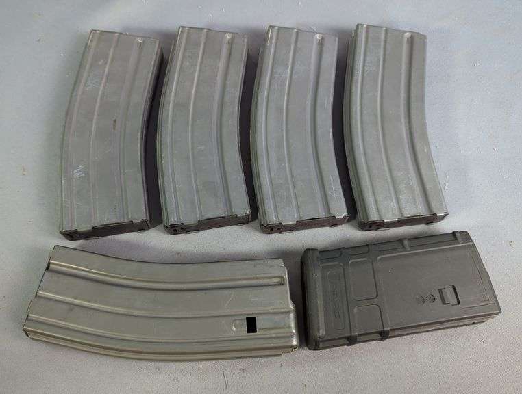 C Products And La Belle 5.56mm 30-Round Metal Mags, Qty 5, And Pmag 5.56x45 Plastic Mag image