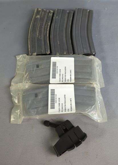 5.56mm 30-Round Metal Mags, Brands Include C Product, Center Industries, And More, Total Qty 5, And Lula 5.56 Loader & Unloader image