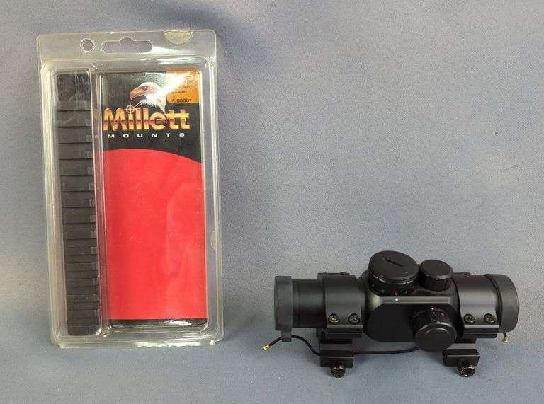 Bushnell Trophy Red/Green Dot Sight With Scope Rings, And Millett Rail Mount image